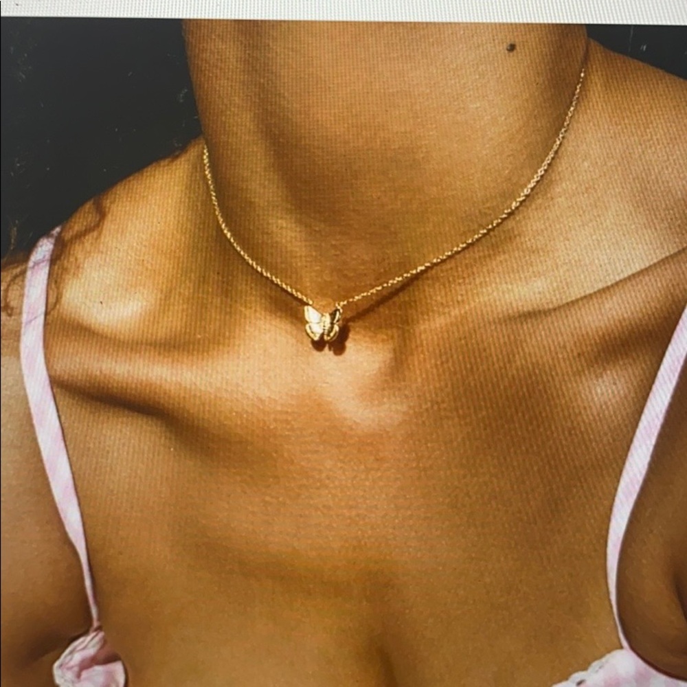 Frasier jewelry Gold butterfly choker/necklace